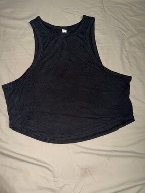 lululemon athletica Black Cropped Muscle Tank